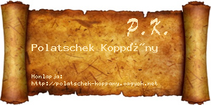 Polatschek Koppány névjegykártya